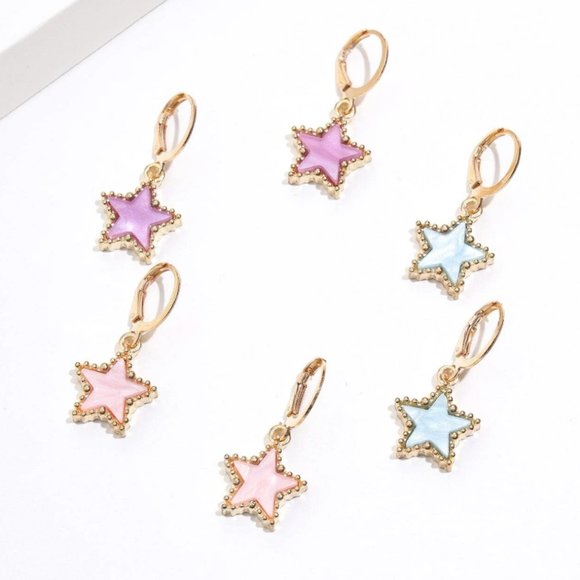 NEW 6pcs Colorful Star Earrings - Picture 2 of 4